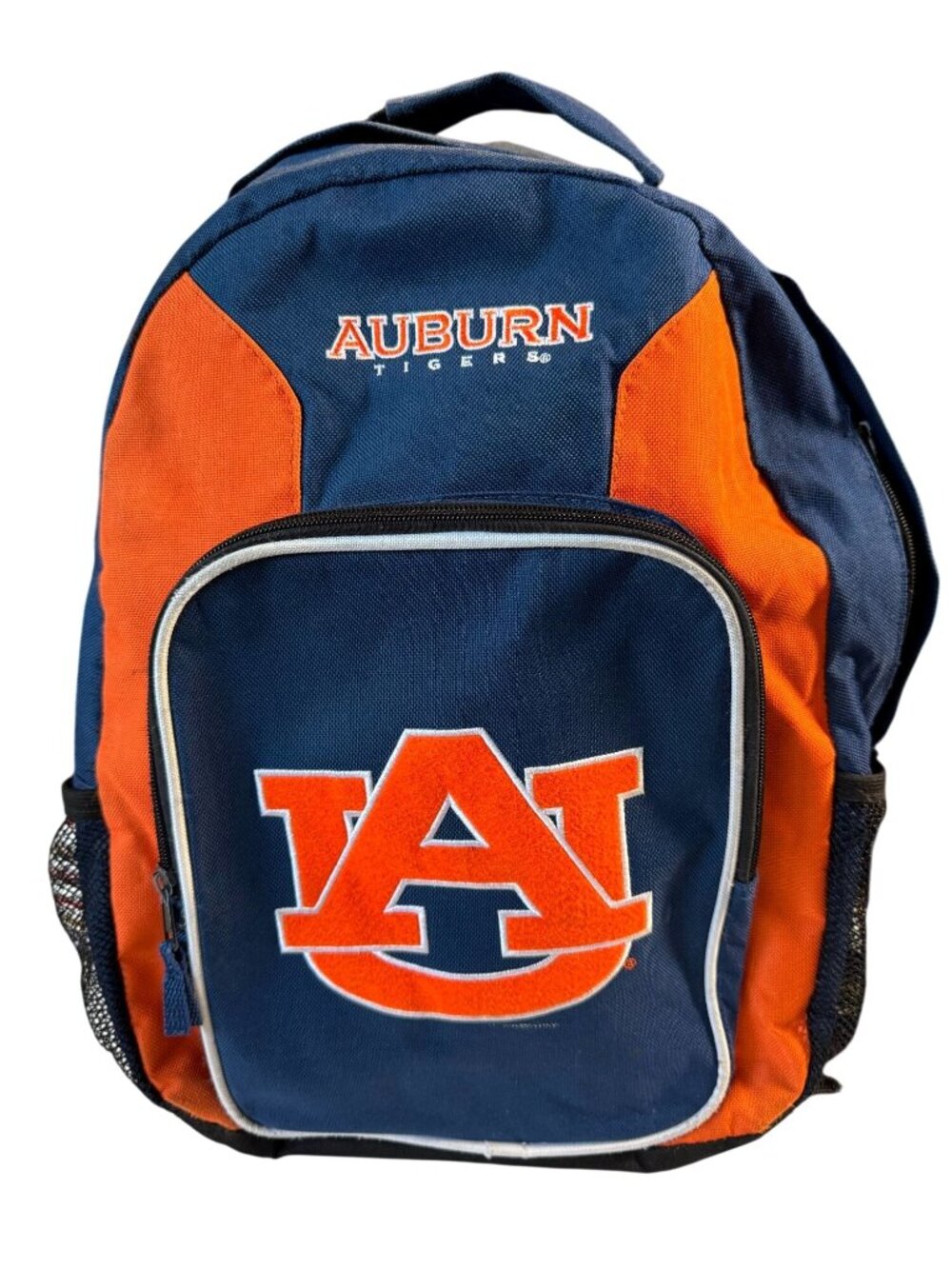 Auburn Tigers Backpack Large Split Design Navy & Orange Bookbag Good Condition